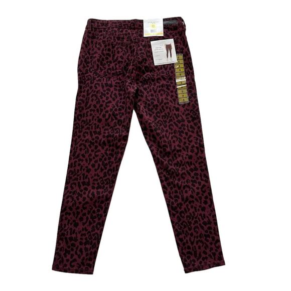 Sanctuary Ankle Jeans Red Black Cheetah Print Stretch Skinny Ankle Pants Size 8 - Picture 6 of 12